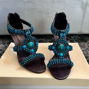 Ann Marino Hadara Turqoise with Brown 7.5